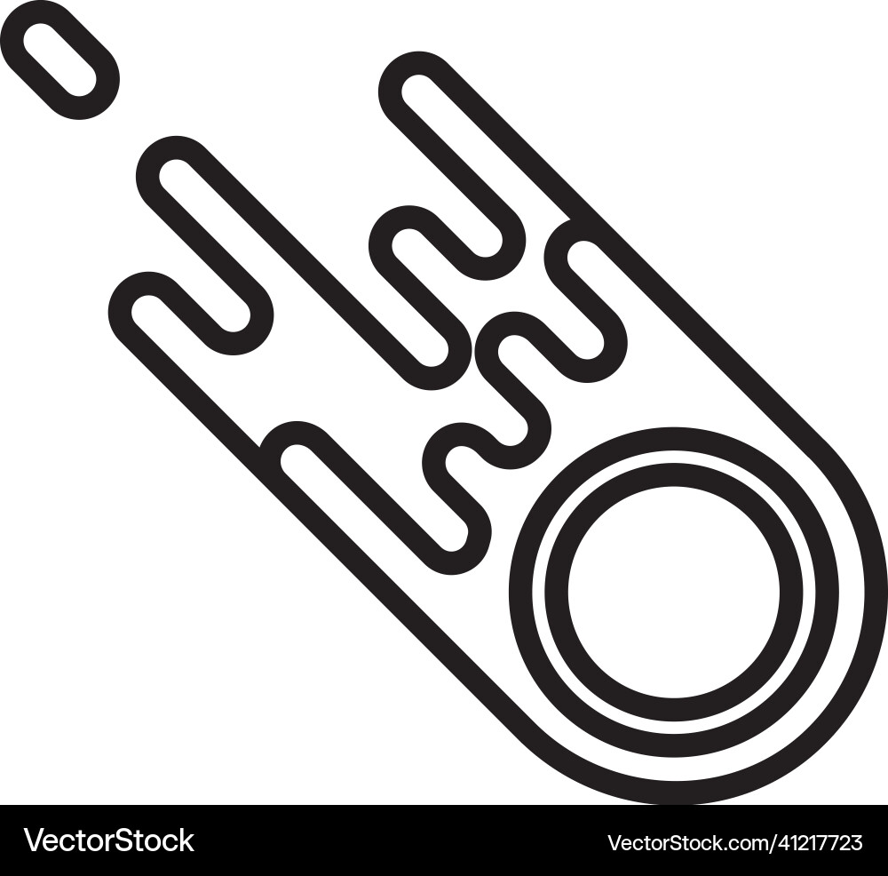 Rushing Meteor Icon - Flaming Space vector image