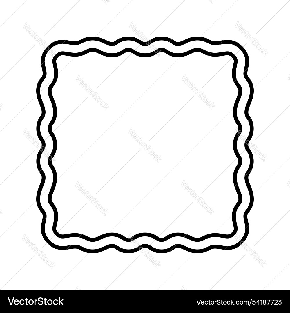 Square frame with wiggly edges rectangular shape Square frame with wiggly edges rectangular shape vector image