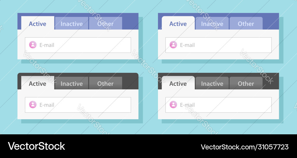 Tabs ui Design oder Tabbed Menü Website-Template-Set Tabs ui Design oder Tabbed Menü Website-Template-Set vektorbild