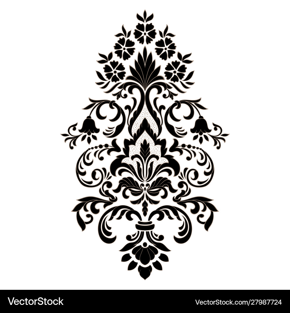 Damask element isolated central Damask element isolated central vector image