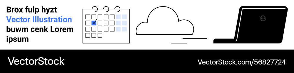Digital scheduling concept with cloud integration Digital scheduling concept with cloud integration vector image