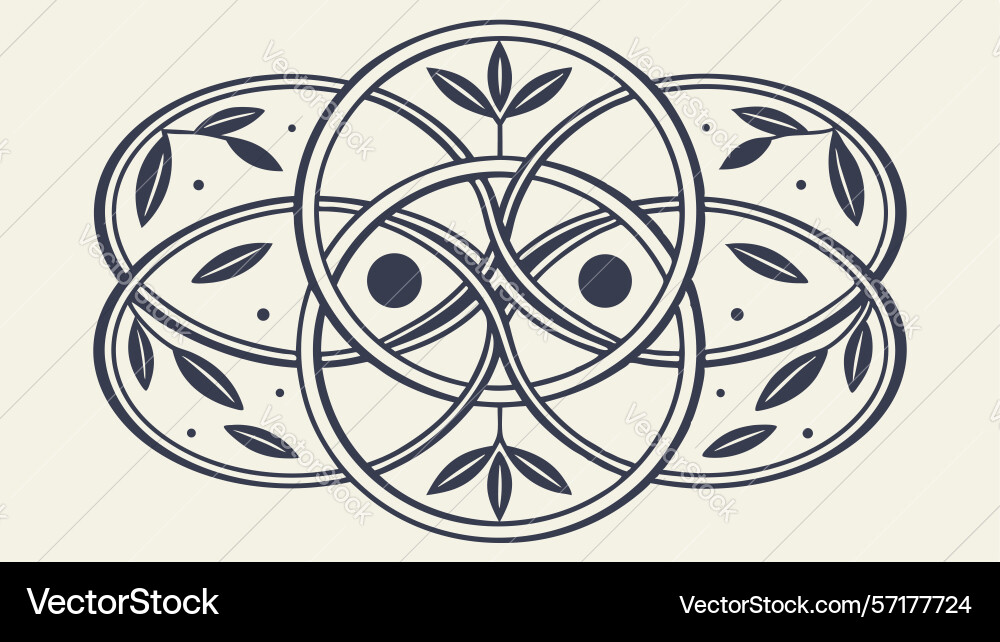 Interlocking geometric patterns abstract vector image