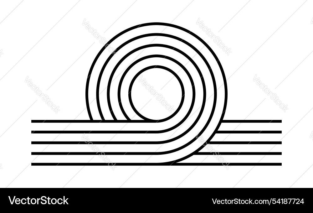 Loop lines geometric shape in trendy boho style Loop lines geometric shape in trendy boho style vector image