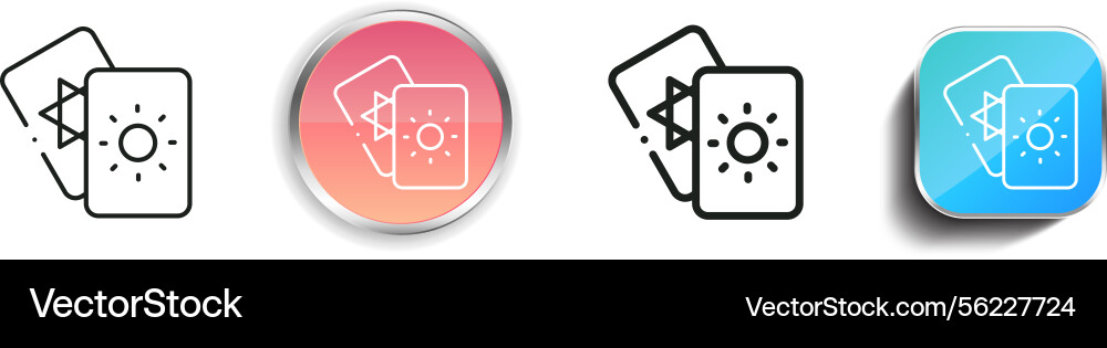 Magic cards icon thin linear regular and button Magic cards icon thin linear regular and button Vector Image