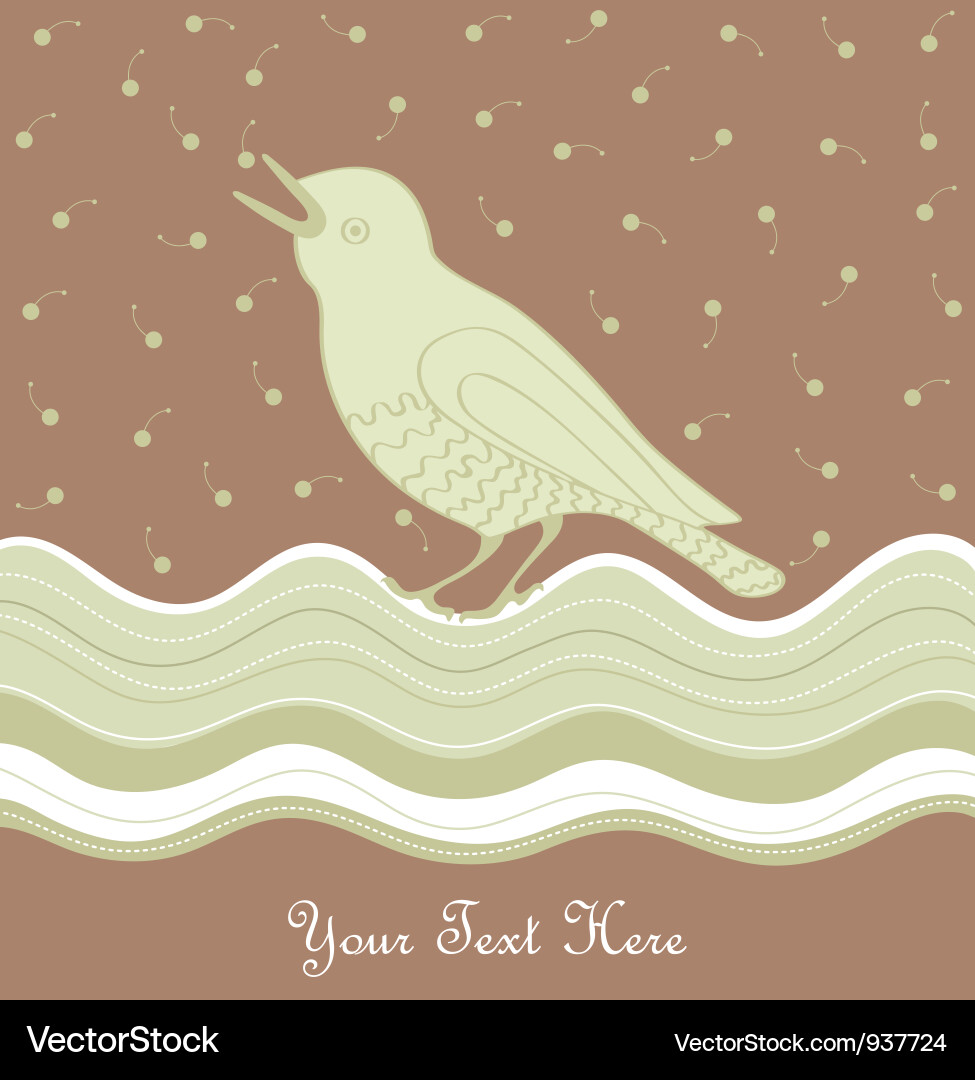 Retro Bird Pattern Card vector image
