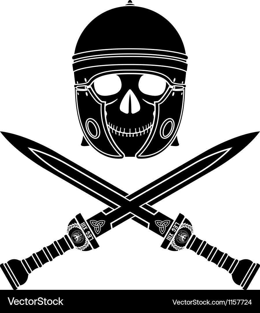 Skull of the warrior third variant vector image