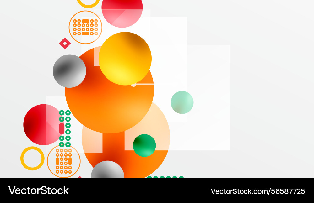 Abstract composition circles squares overlap vector image