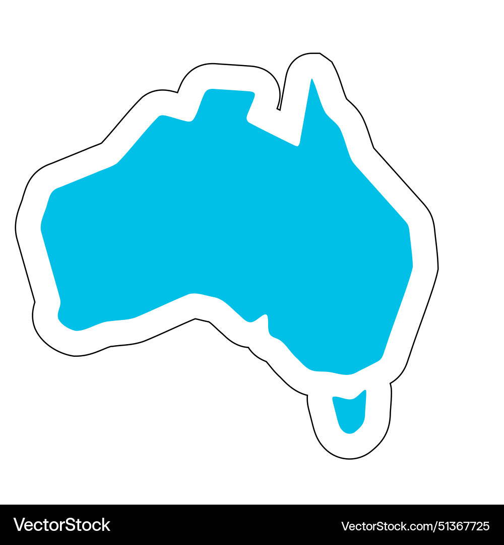 Australia country map sticker Royalty Free Vector Image