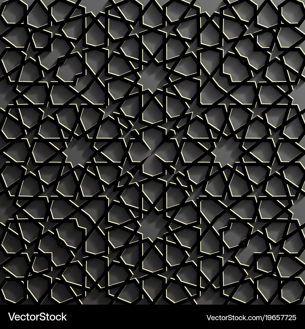 Background with 3d seamless pattern in islamic vector image