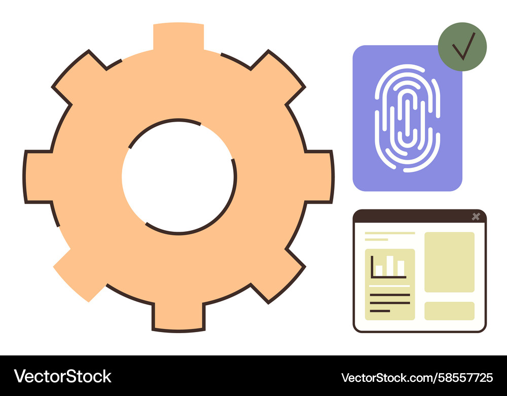 Biometric Authentication & Analytics Vector Image
