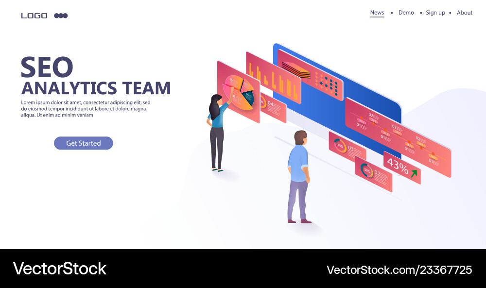 Data Analysis & Graph Interaction vector image