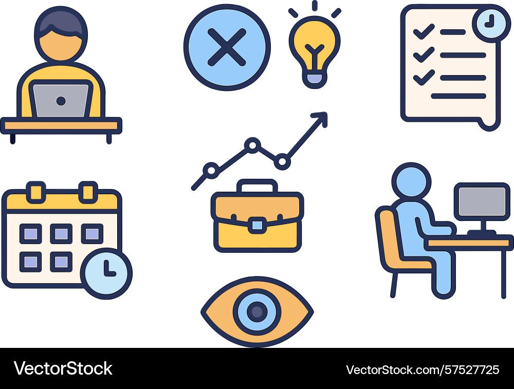 Digital workspace with icons representing Digital workspace with icons representing vector image