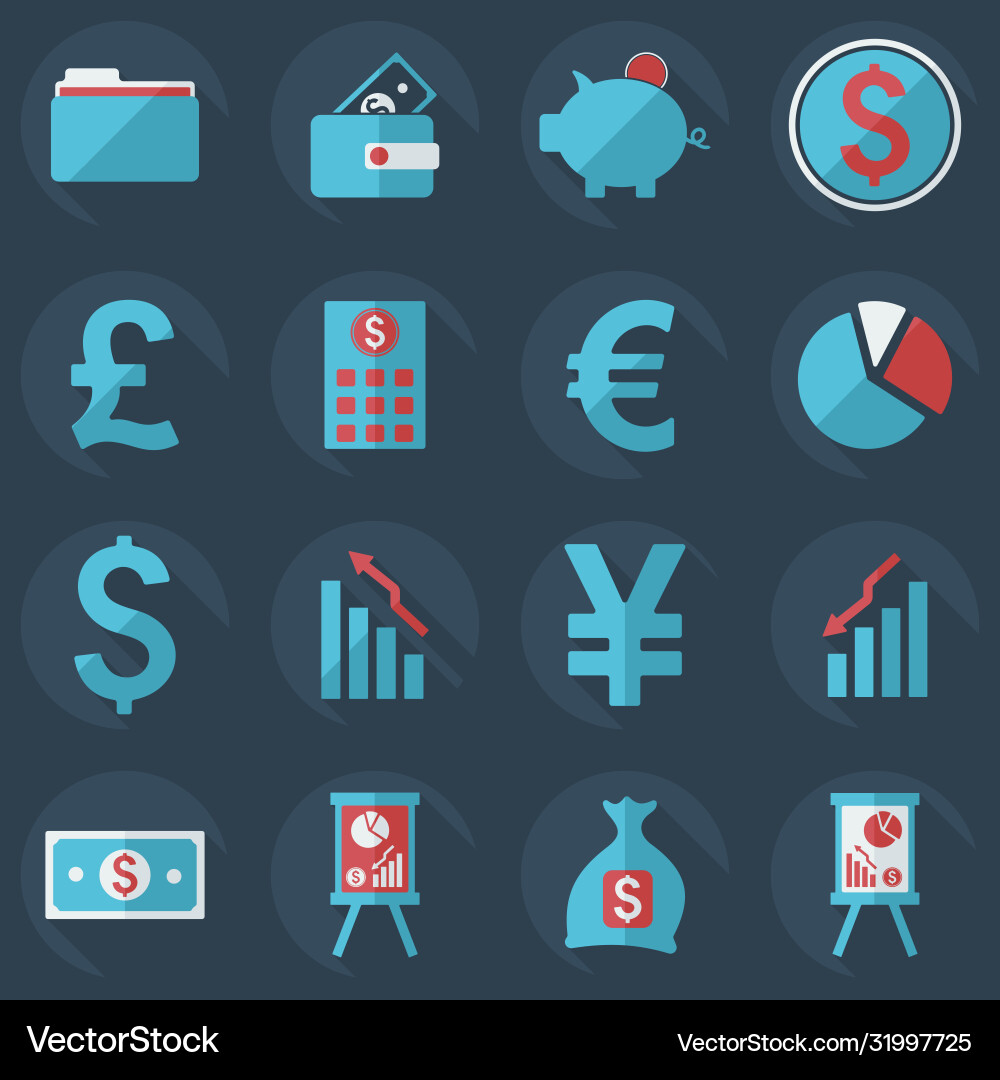 Flat concept set modern design with shadow Flat concept set modern design with shadow Vector Image
