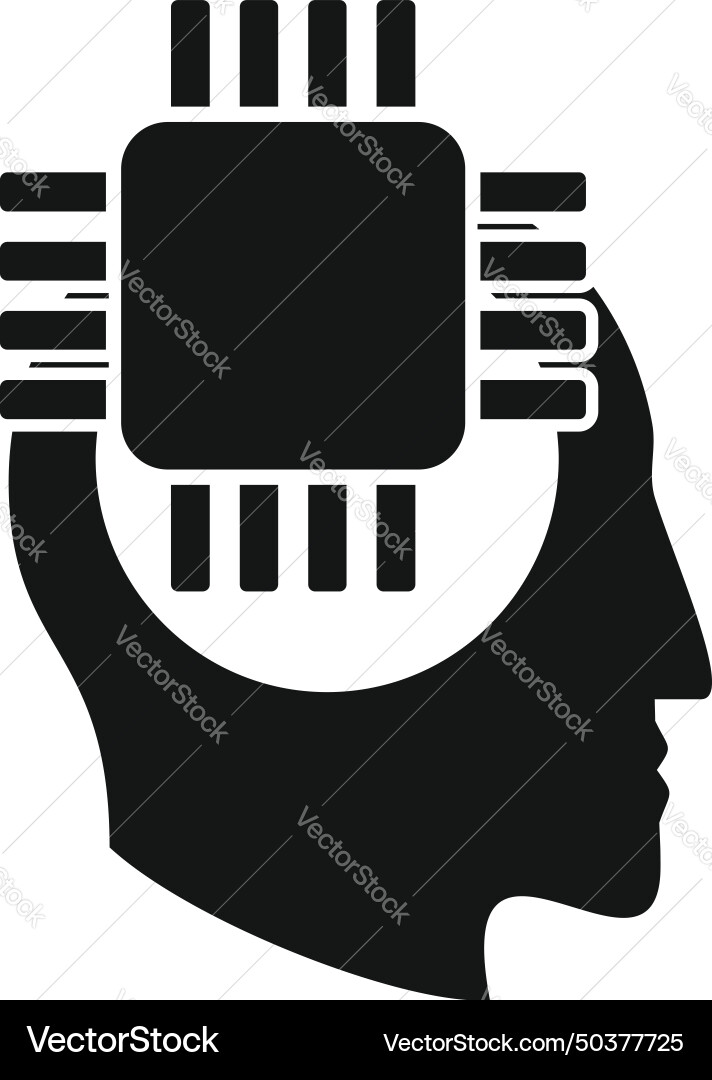 Mind processor icon simple lost work Vector Image