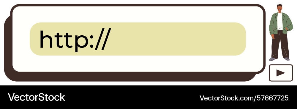 Minimalistic url bar design with a businessman Minimalistic url bar design with a businessman vector image