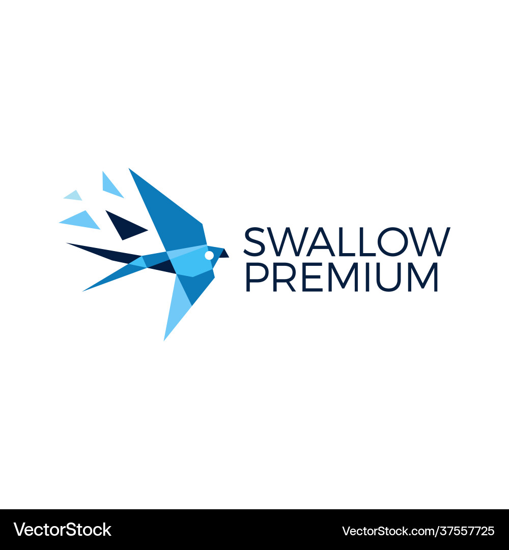 Swallow bird geometric polygonal tech logo icon Swallow bird geometric polygonal tech logo icon vector image