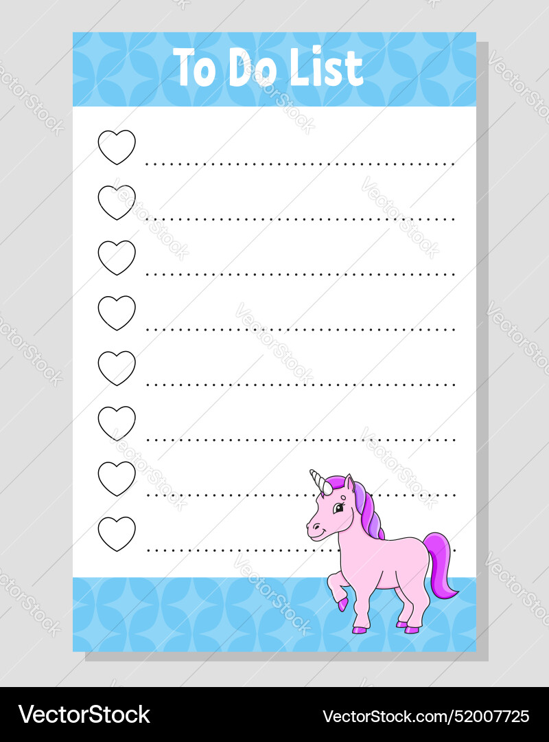 To do list for kids empty template To do list for kids empty template vector image