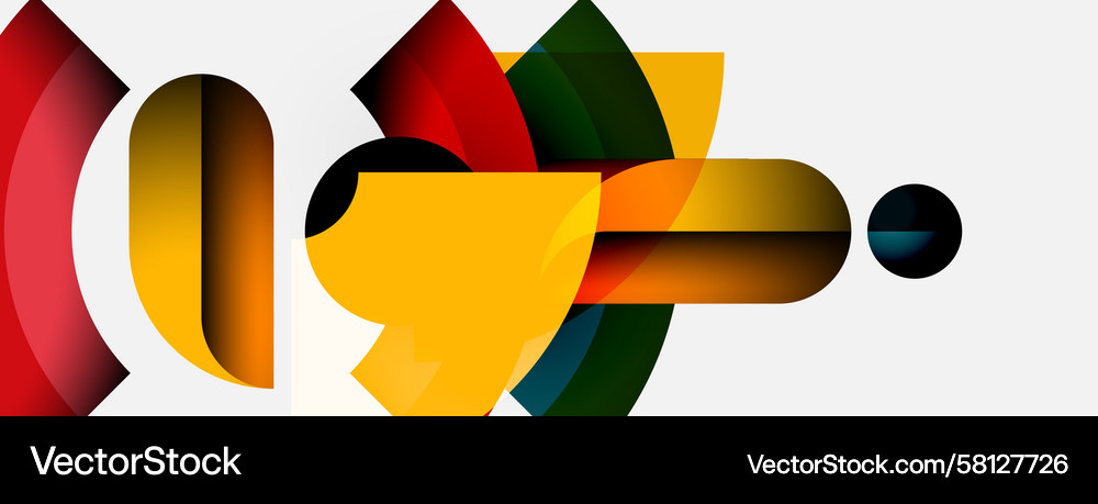 Abstract Shape Overlap Vector Image