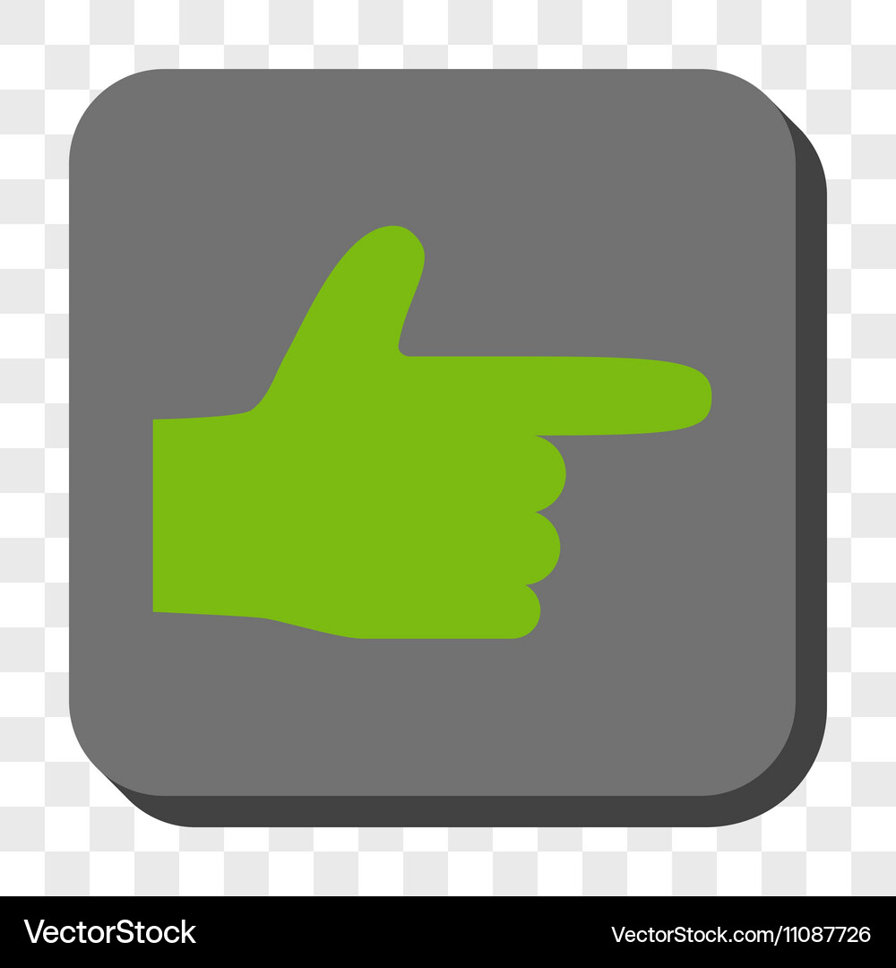 Hand pointer right rounded square button Vector Image