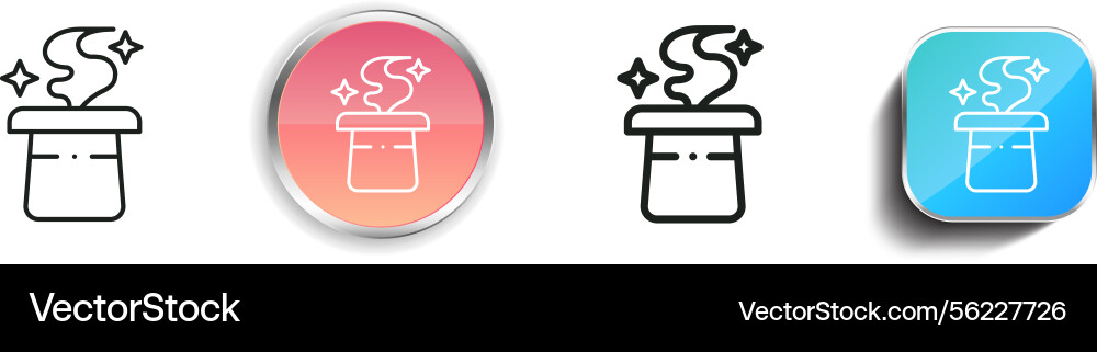 Magic hat icon thin linear regular and button vector image