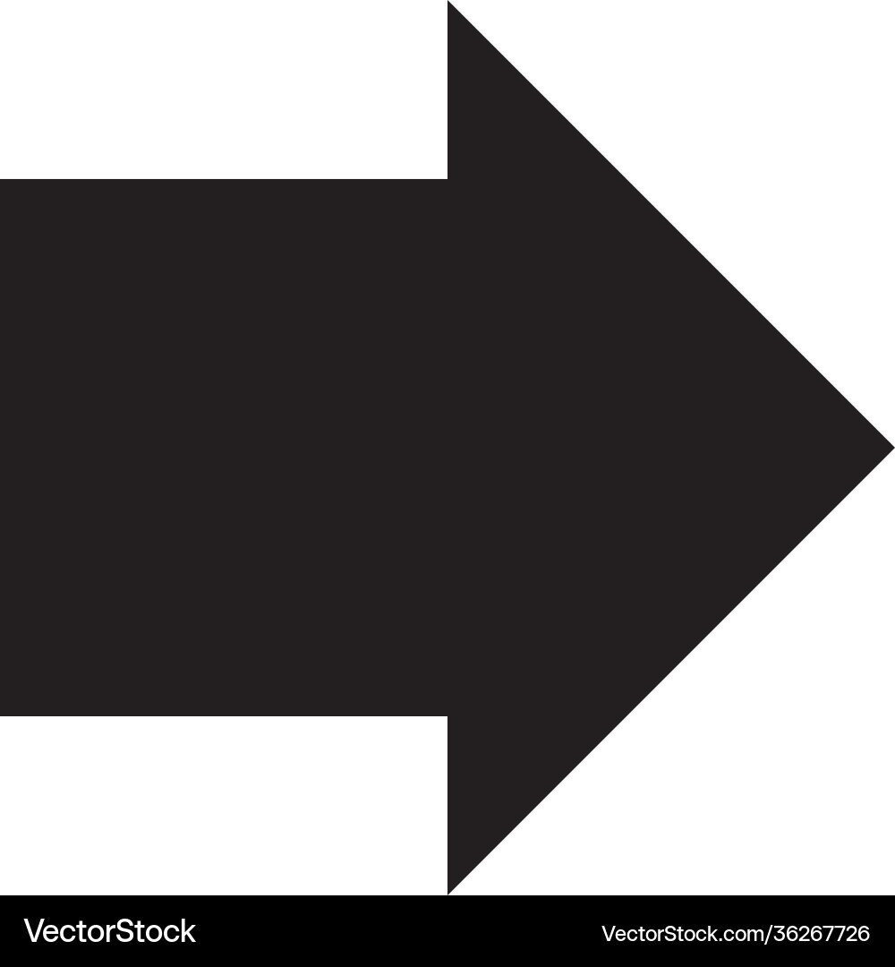 Right arrow symbol icon for web and application vector image