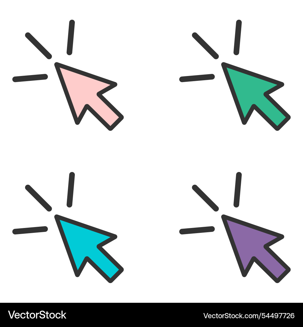 Set von klicken Pfeil Maus Symbol Web-Taste Cursor Set von klicken Pfeil Maus Symbol Web-Taste Cursor Vektorbild