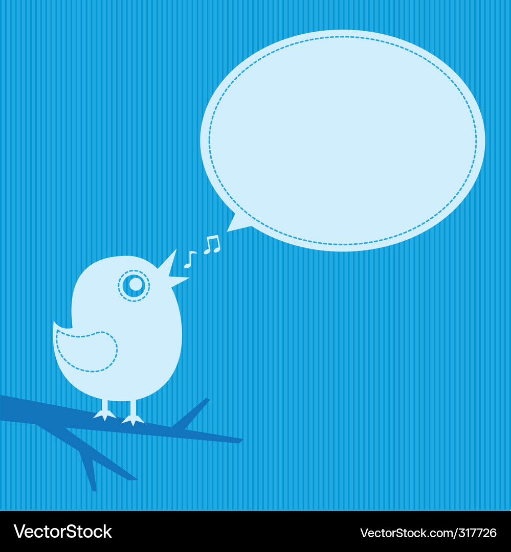Singing Bird on Branch Vector Image