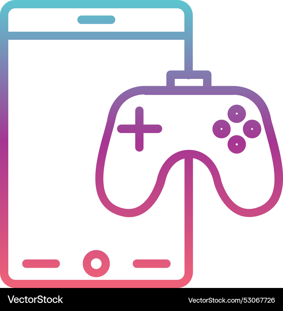 Touch game line gradient design Vector Image