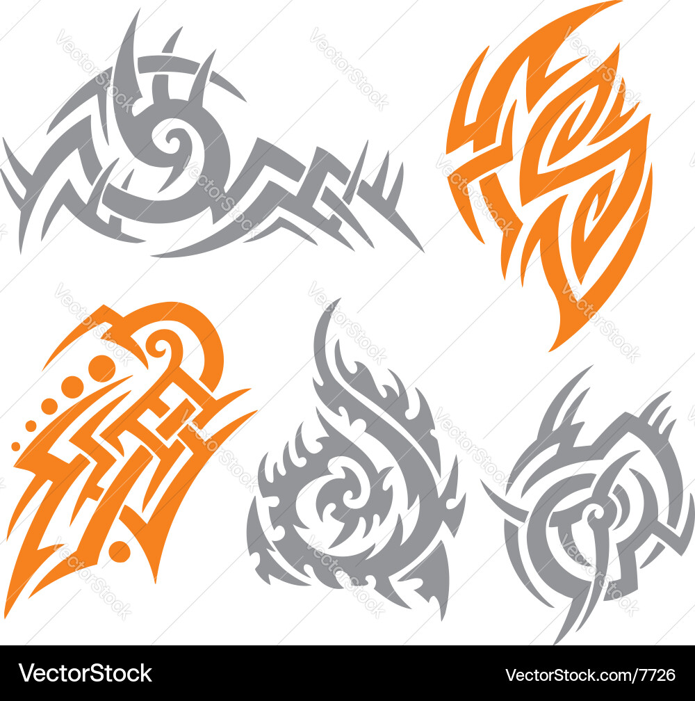 Tribal Tattoo Pattern Set vector image
