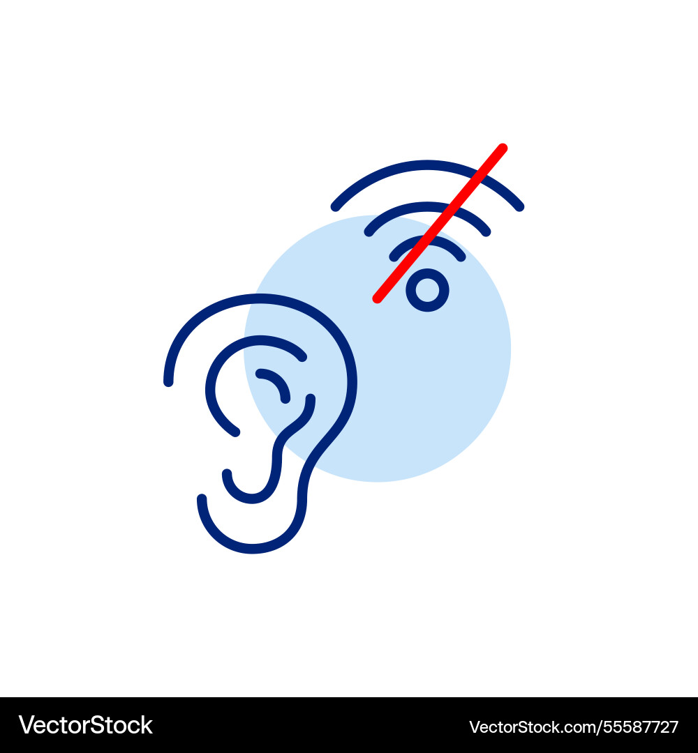 Ear and no wi-fi symbol voice commands offline Ear and no wi-fi symbol voice commands offline vector image