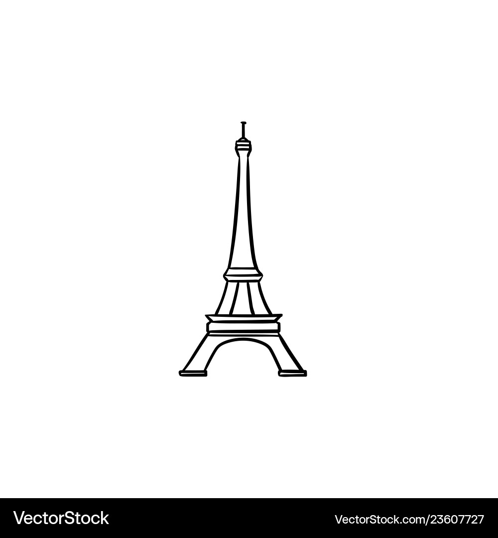 Eiffel Tower Outline Icon vector image