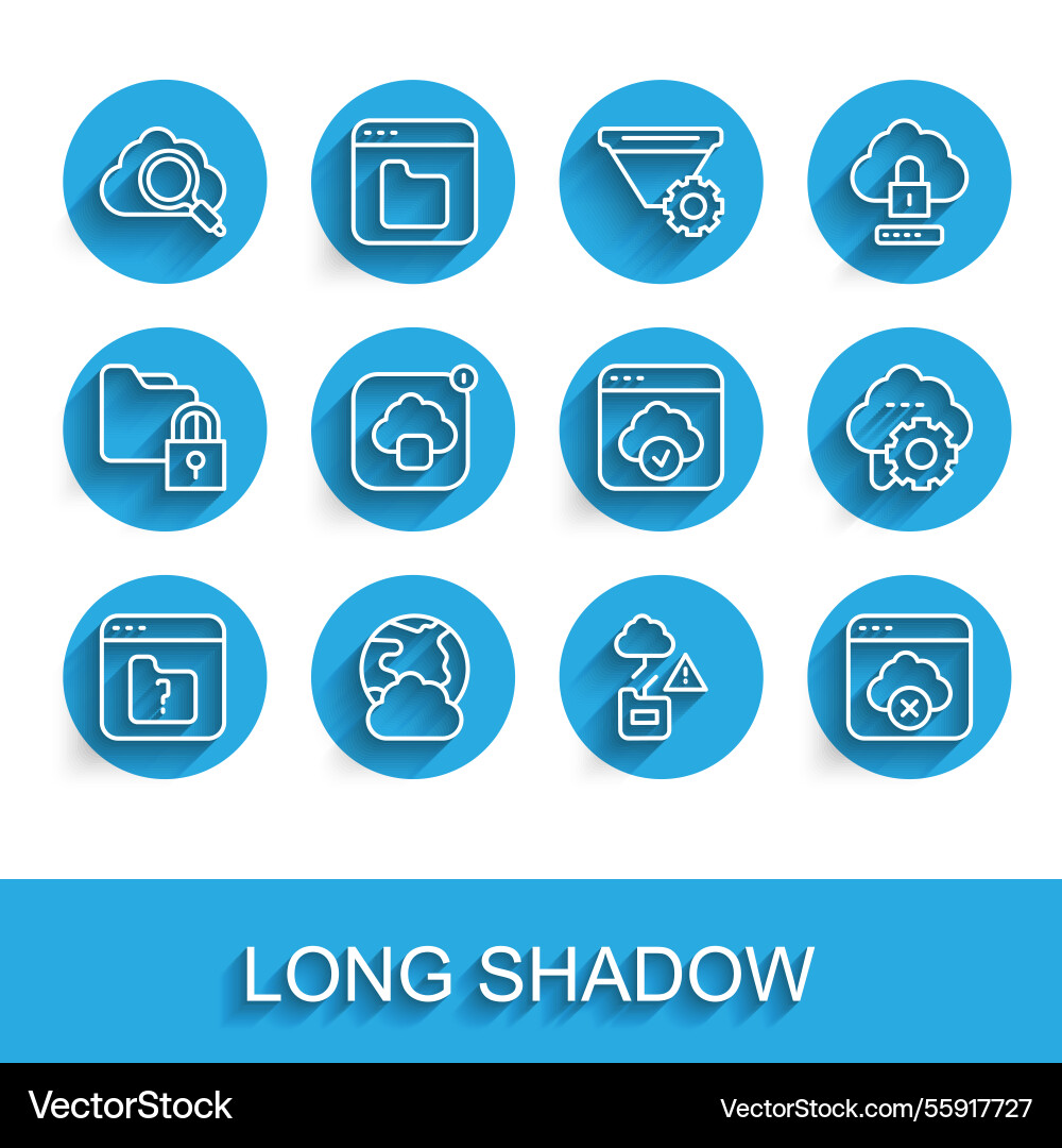 Set line file missing social network search cloud Set line file missing social network search cloud vector image