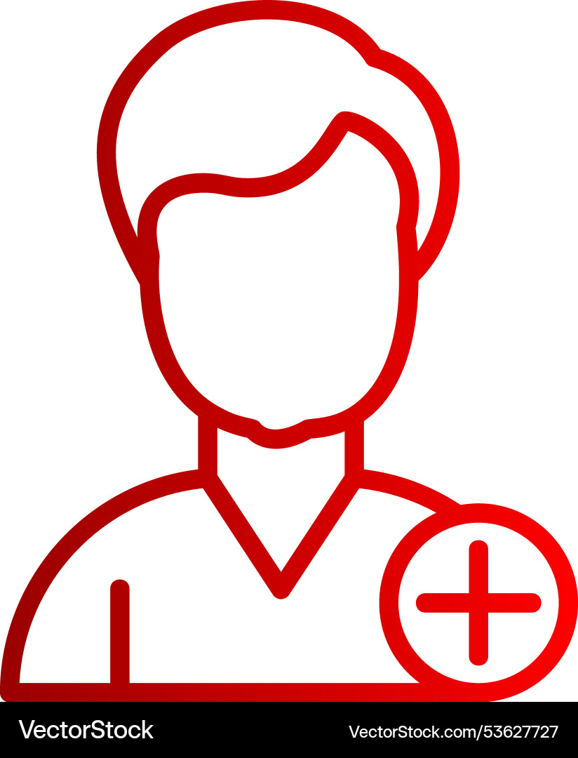 User add line gradient icon vector image