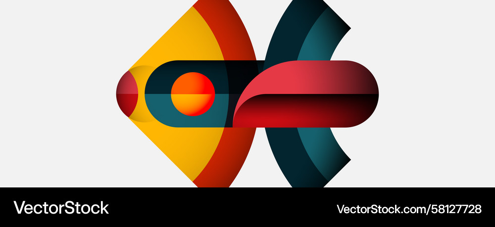 Abstract Geometric Overlap Vector Image