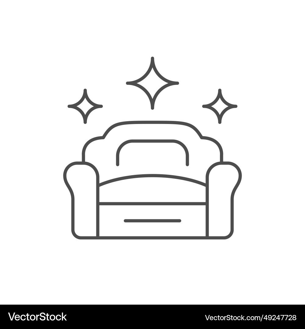 Furniture cleaning line outline icon Furniture cleaning line outline icon vector image