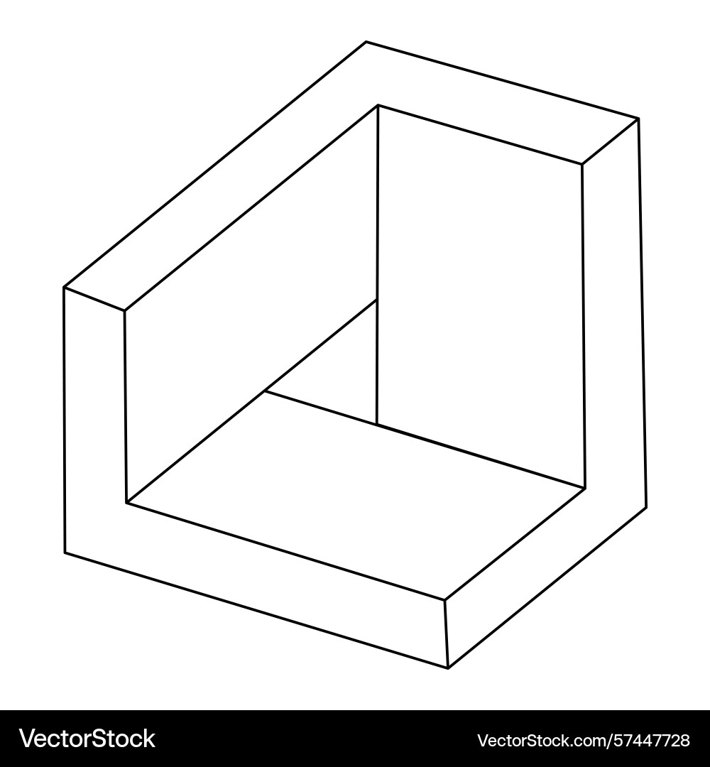 Impossible shapes optical illusion objects vector image