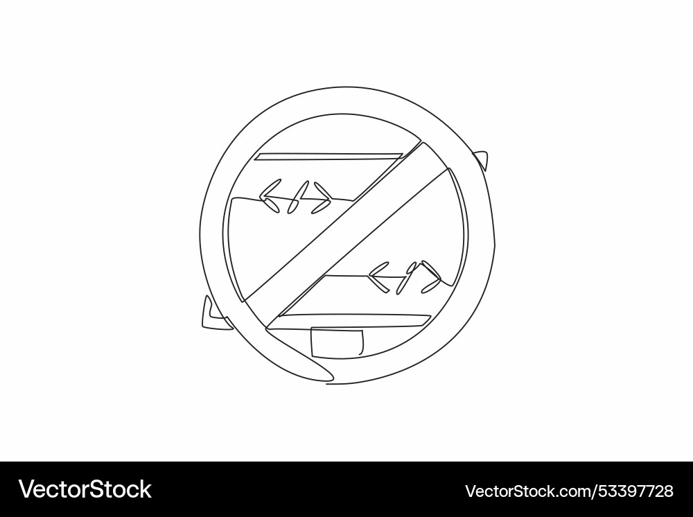 Single continuous line drawing computer monitor Single continuous line drawing computer monitor vector image
