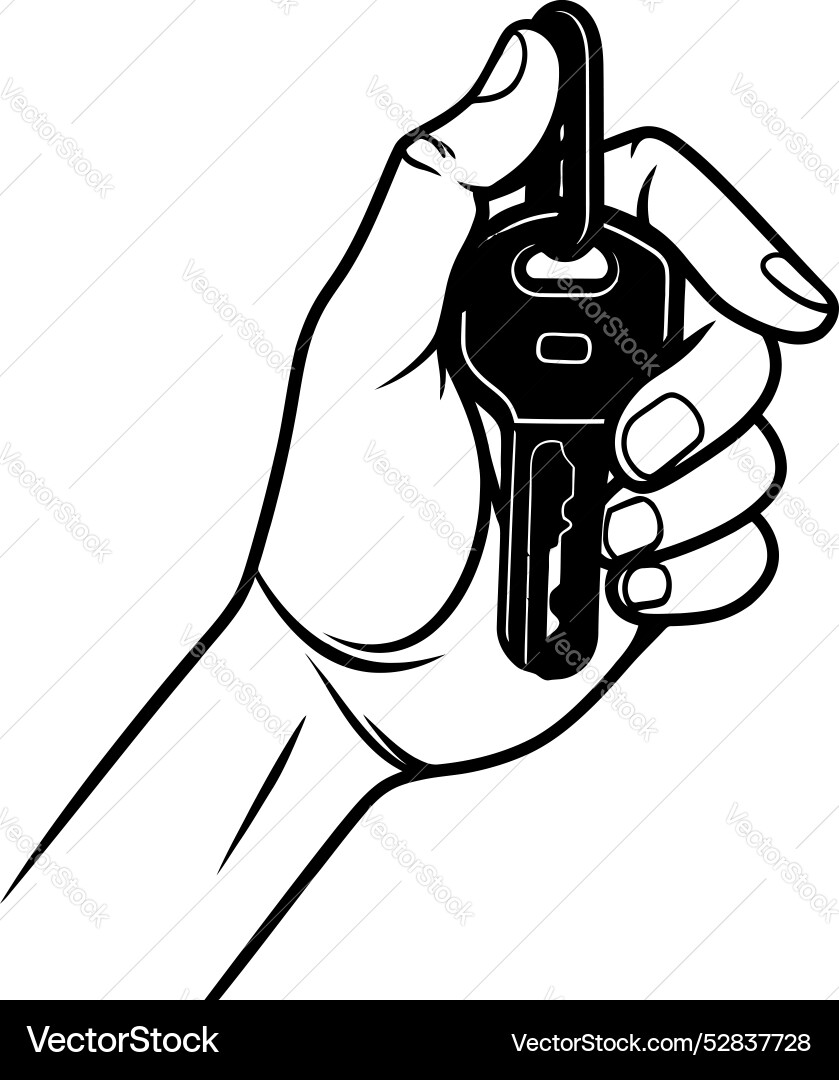 Unlocking pathways hand with key icon access Unlocking pathways hand with key icon access vector image