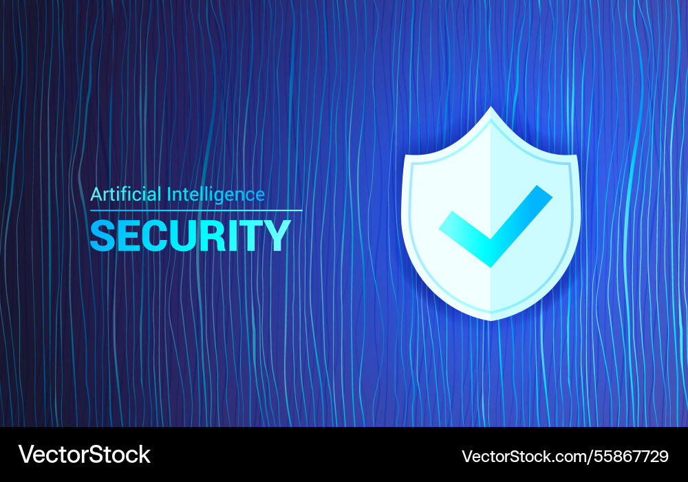 Artificial intelligence cyber security concept Artificial intelligence cyber security concept vector image