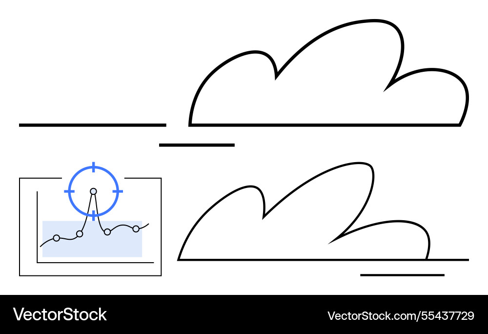 Cloud computing analytics with data visualization Cloud computing analytics with data visualization vector image