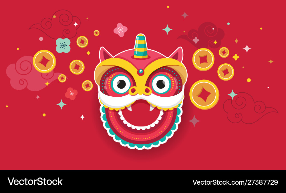 Happy chinese new year design 2020 dancing dragon vector image