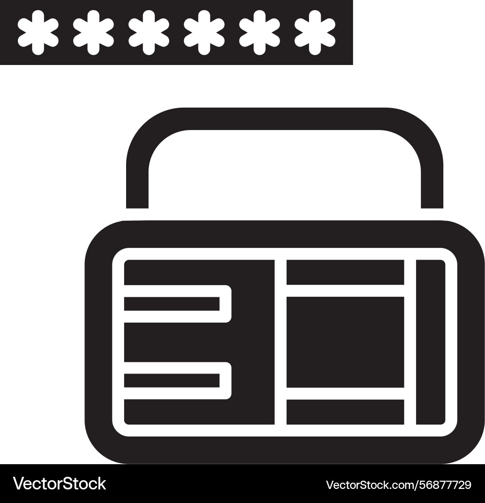 Password encryption icon vector image