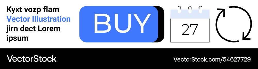 Purchase button with calendar date and refresh Vector Image