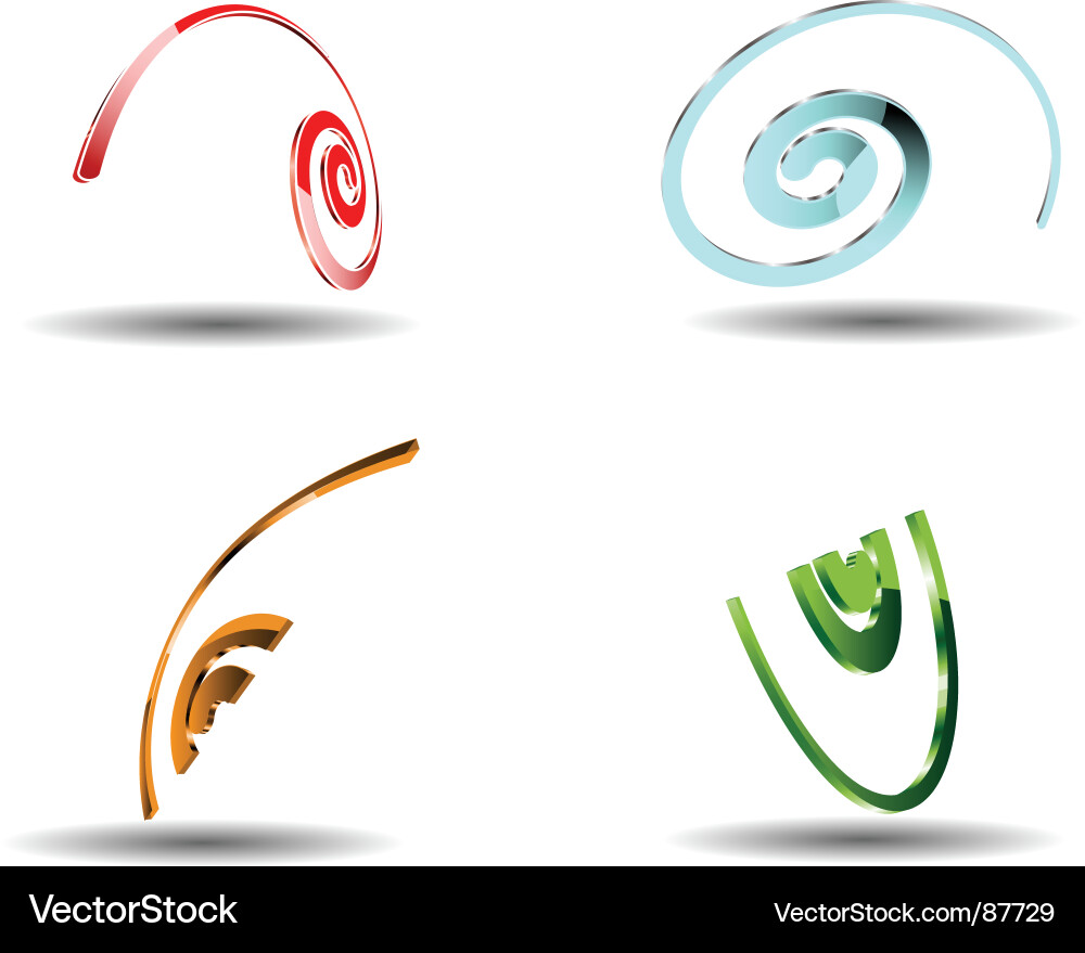 Three Interlocking Helix Arrows vector image