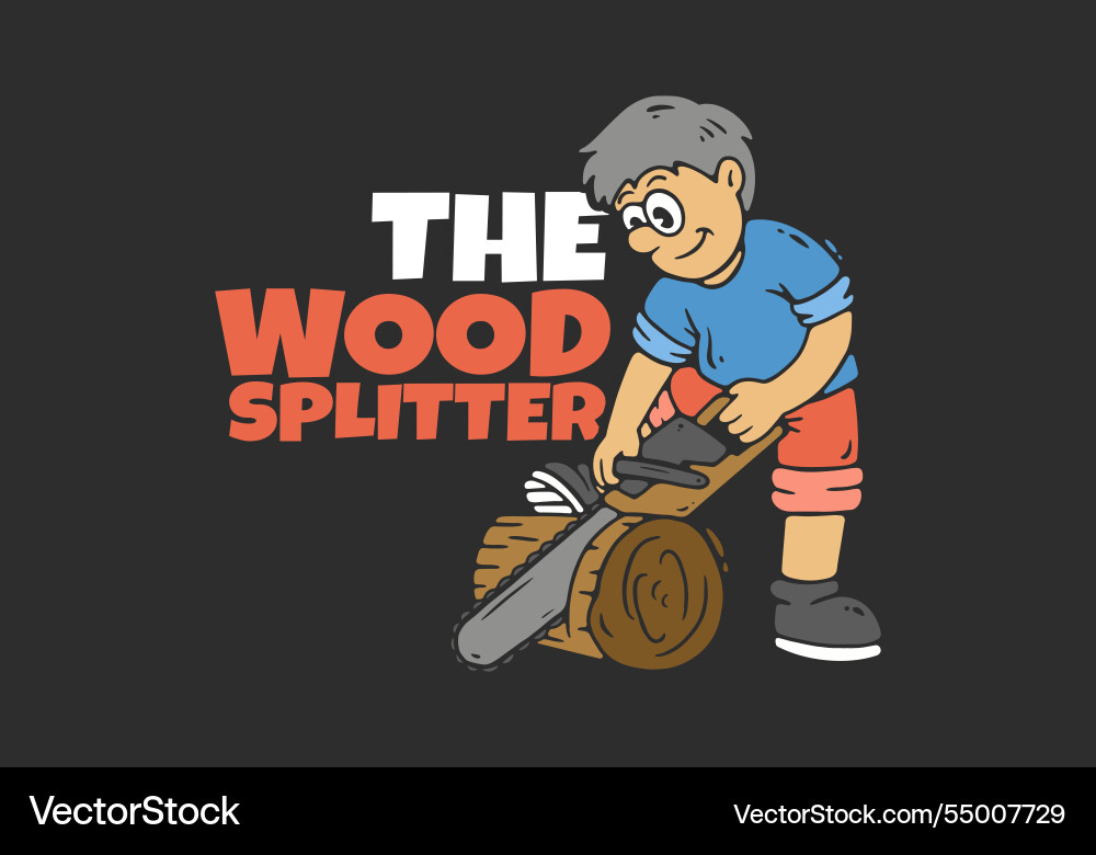 Wood splitter character is splitting using Vector Image