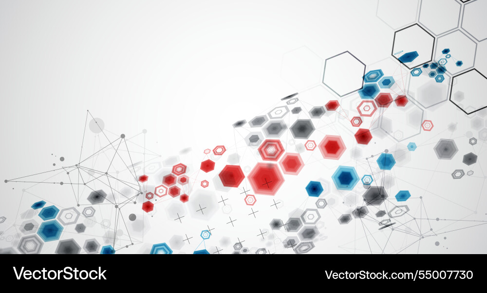 Abstract hexagon background with plexus effect Abstract hexagon background with plexus effect vector image