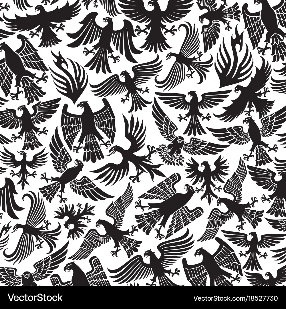 Background pattern with eagles icons Vector Image