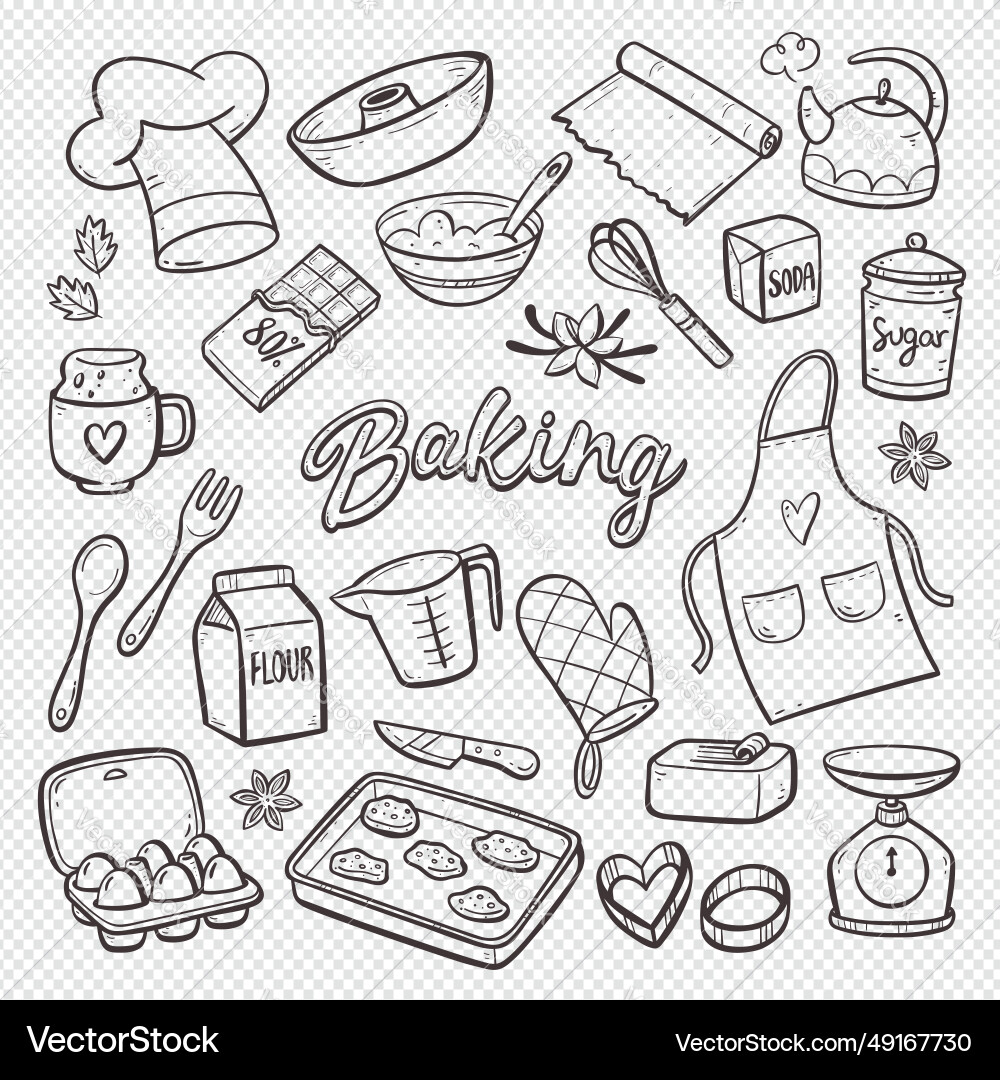Baking Doodle Set Vector Image