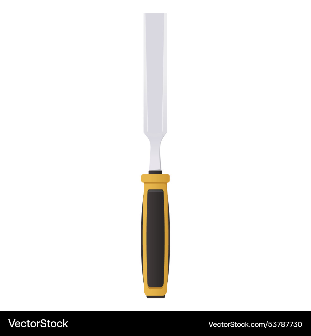 Chisel tool with black and yellow handle vector image