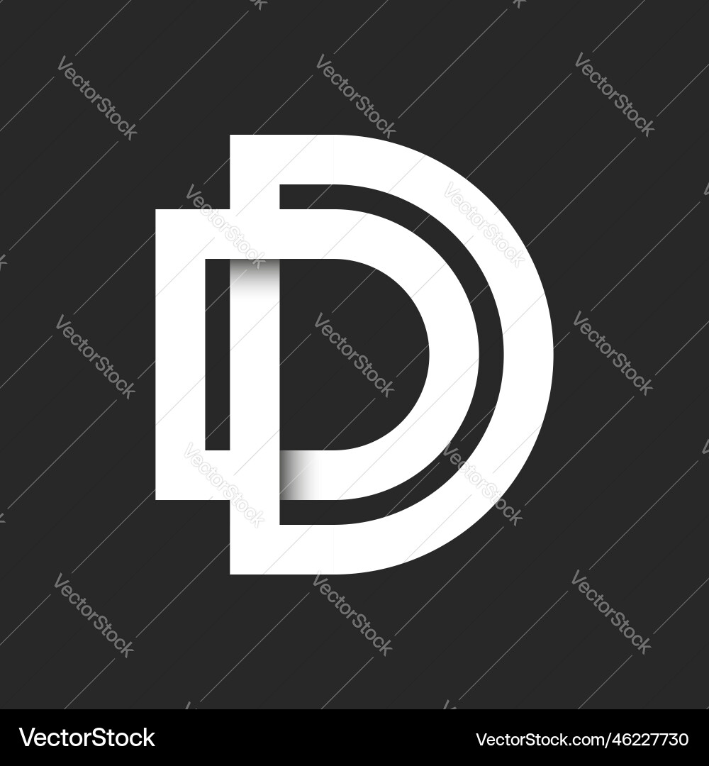 DD Monogram Logo - Overlapping Letters vector image